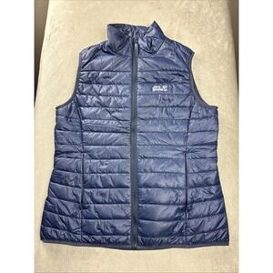 Jack Wolfskin Women S Puffer Vest Stormlock Blue Full Zip EUC Micoguard Packable